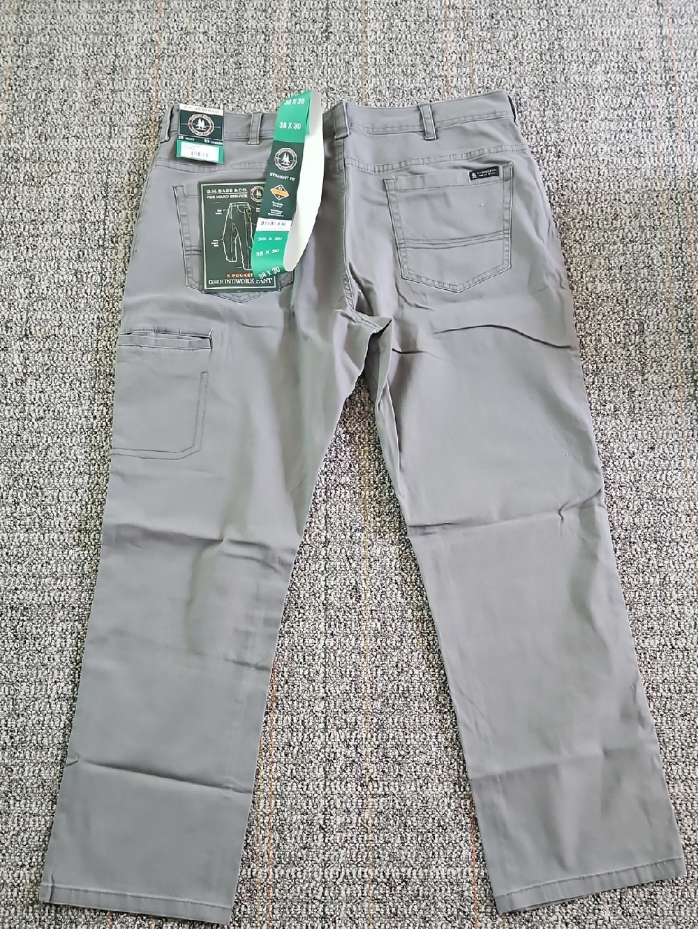 G.H. Bass & Co. Men's Cargo Work Pants in Gray